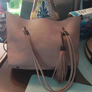EUC Blush Pink with Black Hardware Tote Purse